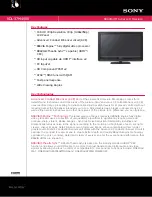 Preview for 1 page of Sony KDL37M4000 - Bravia M-Series - 720p LCD HDTV Specifications