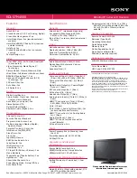 Preview for 2 page of Sony KDL37M4000 - Bravia M-Series - 720p LCD HDTV Specifications