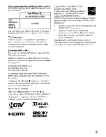 Preview for 3 page of Sony KDL46S504 - 46" LCD TV Operating Instructions Manual