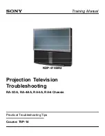 Предварительный просмотр 1 страницы Sony KDP-57XBR2 - Digital High Definition Projection Tv Training Manual