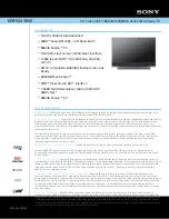 Preview for 1 page of Sony KDS-50A3000 - Bravia Sxrd Microdisplay Hdtv Specifications