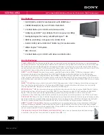 Sony KDS-R60XBR2 - 60" Class Sxrd™ Xbr Rear Projection Television Specifications preview