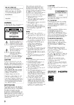 Preview for 2 page of Sony KDS-Z60XBR5 Operating Instructions Manual