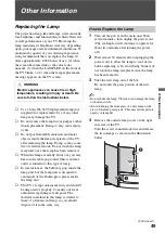 Preview for 49 page of Sony KDS-Z60XBR5 Operating Instructions Manual