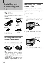 Preview for 6 page of Sony KE-32TS2 - 32" Flat Panel Color Tv Operating Instructions Manual