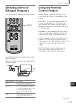 Предварительный просмотр 43 страницы Sony KE-32TS2 - 32" Flat Panel Color Tv Operating Instructions Manual