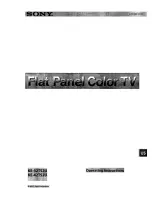 Preview for 1 page of Sony KE-32TS2U - 32" Flat Panel Color Tv Operating Instructions Manual