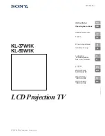 Sony KL-37W1K Operating Instructions Manual preview