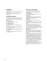 Preview for 2 page of Sony KL-37W1K Operating Instructions Manual