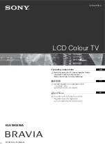 Sony KLV-20G300A Operating Instructions Manual preview