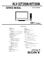 Sony KLV-32T200A Service Manual preview