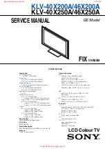 Предварительный просмотр 1 страницы Sony KLV-40X250A Service Manual