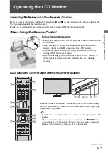 Предварительный просмотр 13 страницы Sony KLV-40ZX1M  (RM-VL610A Remote Commander®) Operating Instructions Manual