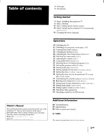 Предварительный просмотр 3 страницы Sony KP-41T65 - 41" Rear Projection Operating Instructions Manual