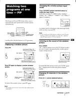 Предварительный просмотр 21 страницы Sony KP-41T65 - 41" Rear Projection Operating Instructions Manual