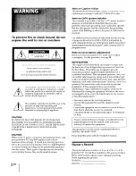 Preview for 2 page of Sony KP-46S25 Operating Instructions Manual