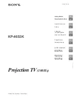 Sony KP-46S3K Operating Instructions Manual preview