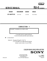 Предварительный просмотр 259 страницы Sony KP-46WT500 - 46" Hi-scan 1080i 16:9 Projection Television Service Manual