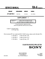 Preview for 263 page of Sony KP-46WT500 - 46" Hi-scan 1080i 16:9 Projection Television Service Manual