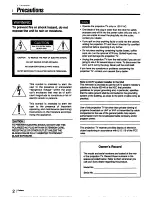 Предварительный просмотр 2 страницы Sony KP-53V15 Primary Operating Instructions Manual