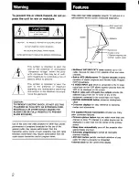 Предварительный просмотр 2 страницы Sony KPR-46CX10 Operating Instructions Manual