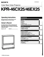 Sony KPR-46CX25 Operating Instructions Manual preview