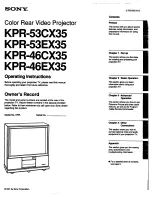 Sony KPR-46CX35 Operating Instructions Manual preview