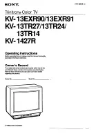 Sony KV-13EXR90 Operating Instructions Manual предпросмотр