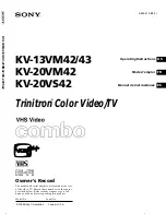 Sony KV-13VM42 - 13" Tv/vcr Combination Operating Instructions Manual preview