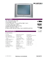 Preview for 1 page of Sony KV-24FV300 Specifications