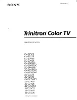 Предварительный просмотр 1 страницы Sony KV-27S25 - 27" Trinitron Color Tv Operating Instructions Manual