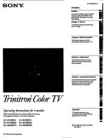 Sony KV-27XBR55 - 27" Ctv Xbr Operating Instructions Manual preview