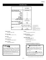 Предварительный просмотр 4 страницы Sony KV-30HS510 Service Manual