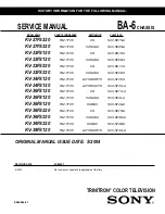 Sony KV-32FS120 - FD Trinitron WEGA Flat-Screen CRT TV Service Manual preview