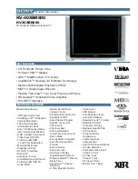 Sony KV-36XBR800 - 36" Trinitron Color Flat Tv Wega Xbr Brochure preview