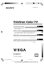 Sony KV-BZ212 Operating Instructions Manual предпросмотр