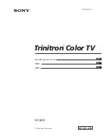 Sony KV-E29MN11 Operating Instructions Manual preview