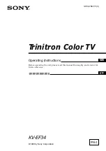 Sony KV-EF34 Operating Instructions Manual предпросмотр