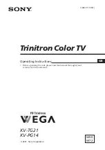 Sony KV-PG14 Operating Instructions Manual preview