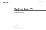 Предварительный просмотр 1 страницы Sony KV29T80 Operating Instructions Manual