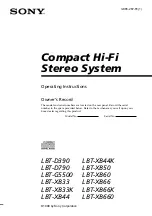 Preview for 1 page of Sony LBT-D390 - Compact Hi-fi Stereo System Operating Instructions Manual