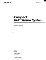 Sony LBT-D570 - Compact Hifi Stereo System Operating Instructions Manual предпросмотр