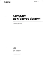 Preview for 1 page of Sony LBT-D670AV - Compact Hifi Stereo System Operating Instructions Manual