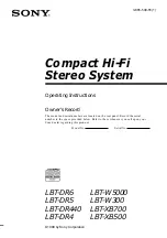 Sony LBT-DR4 Operating Instructions Manual предпросмотр