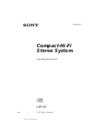 Preview for 1 page of Sony LBT-G1 Operating Instructions Manual