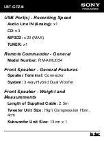 Preview for 12 page of Sony LBT-GTZ4i - CD Changer Mini Shelf System Specifications