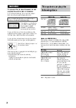 Предварительный просмотр 2 страницы Sony LBT-GV6 Operating Instructions Manual