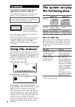 Предварительный просмотр 2 страницы Sony LBT-LV60 Operating Instructions Manual