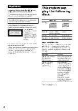 Preview for 2 page of Sony LBT-V3900 Operating Instructions Manual