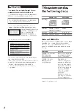 Preview for 2 page of Sony LBT-V4800R Operating Instructions Manual